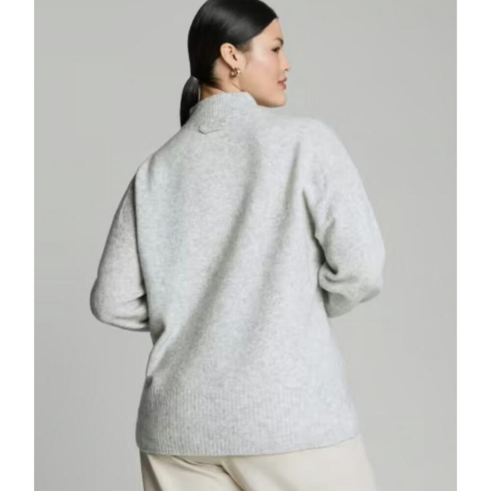 Everlane The Cozy Stretch Mockneck Wool Yak Hair Pullover Sweater Gray Size XS - Picture 2 of 10